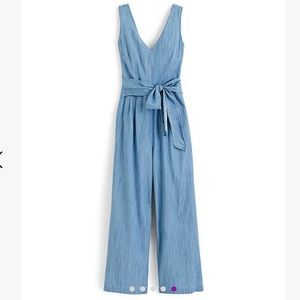 Wrap Tie Chambray Jumpsuit